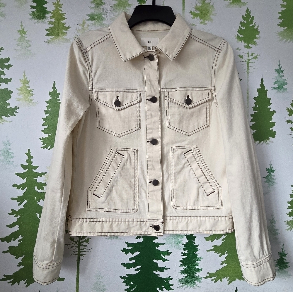 BP. Utility Denim Ivory Trucker Jacket.